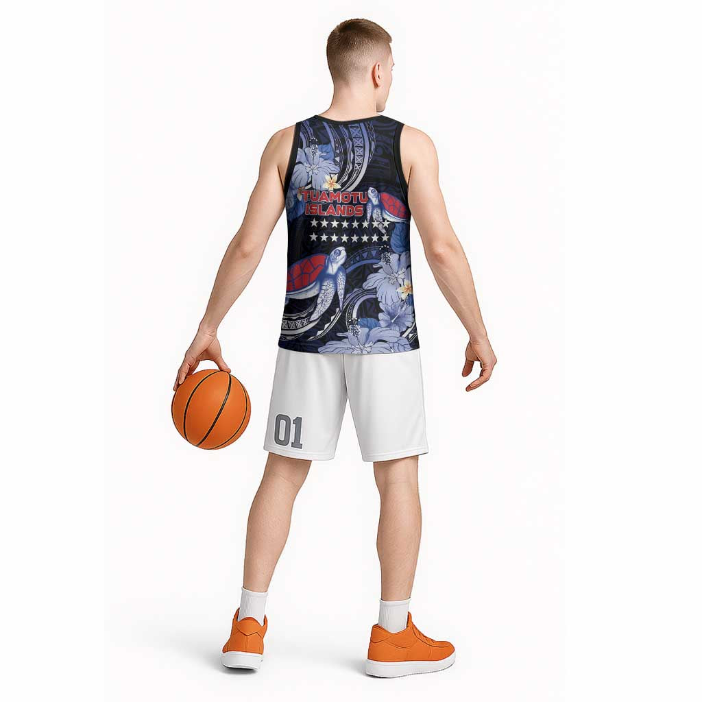 Tuamotu Islands Basketball Jersey Polynesian Pattern With Turtle