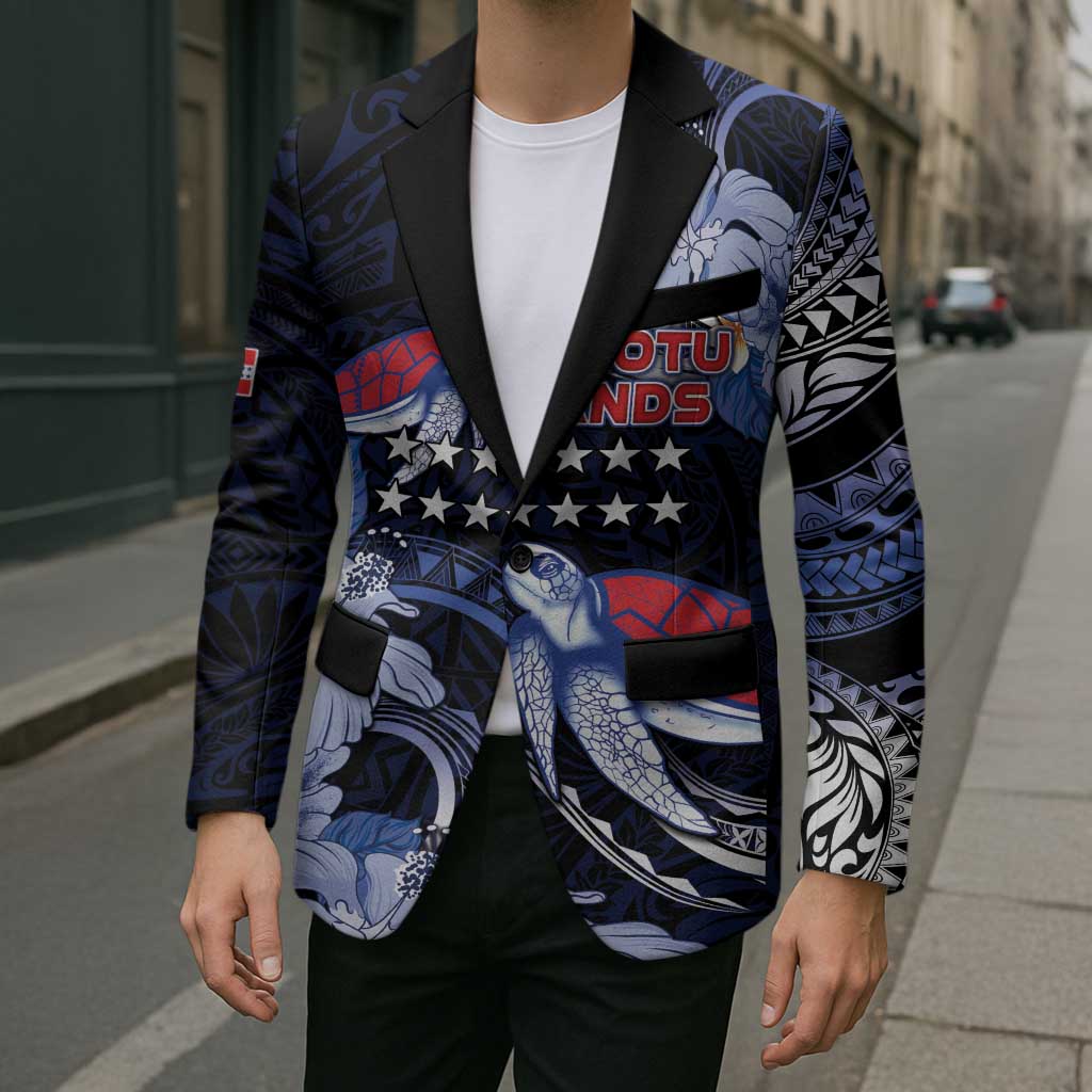 Tuamotu Islands Blazer Polynesian Pattern With Turtle