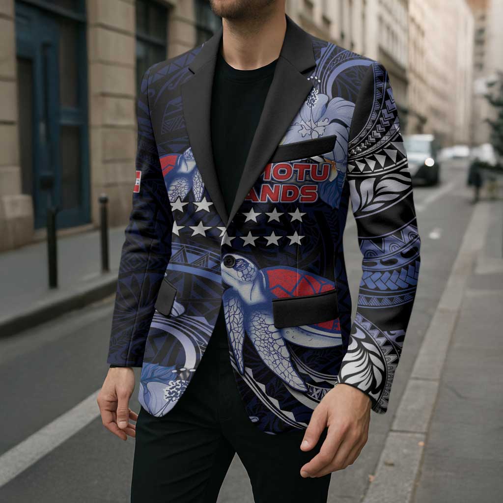 Tuamotu Islands Blazer Polynesian Pattern With Turtle