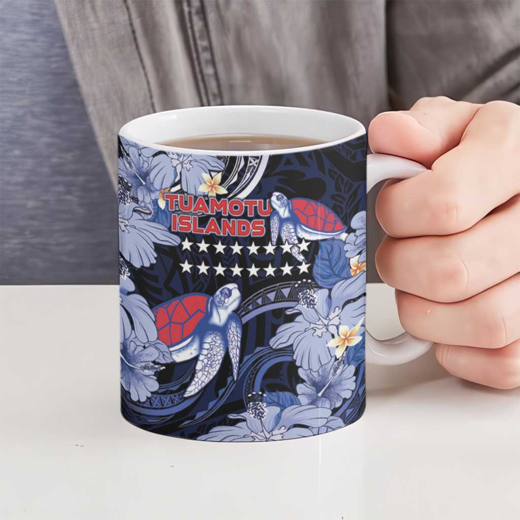 Tuamotu Islands Ceramic Mug Polynesian Pattern With Turtle