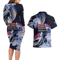 Tuamotu Islands Couples Matching Long Sleeve Bodycon Dress and Hawaiian Shirt Polynesian Pattern With Turtle LT05 - Polynesian Pride