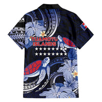 Tuamotu Islands Family Matching Off The Shoulder Long Sleeve Dress and Hawaiian Shirt Polynesian Pattern With Turtle LT05 - Polynesian Pride