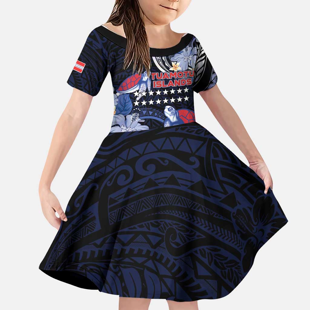 Tuamotu Islands Family Matching Off Shoulder Maxi Dress and Hawaiian Shirt Polynesian Pattern With Turtle