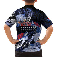 Tuamotu Islands Family Matching Off Shoulder Short Dress and Hawaiian Shirt Polynesian Pattern With Turtle