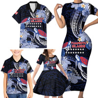 Tuamotu Islands Family Matching Short Sleeve Bodycon Dress and Hawaiian Shirt Polynesian Pattern With Turtle LT05 - Polynesian Pride