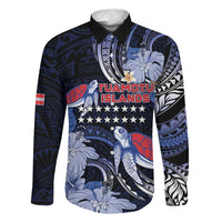 Tuamotu Islands Family Matching Short Sleeve Bodycon Dress and Hawaiian Shirt Polynesian Pattern With Turtle LT05 Dad's Shirt - Long Sleeve Black - Polynesian Pride