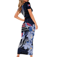 Tuamotu Islands Family Matching Short Sleeve Bodycon Dress and Hawaiian Shirt Polynesian Pattern With Turtle LT05 - Polynesian Pride