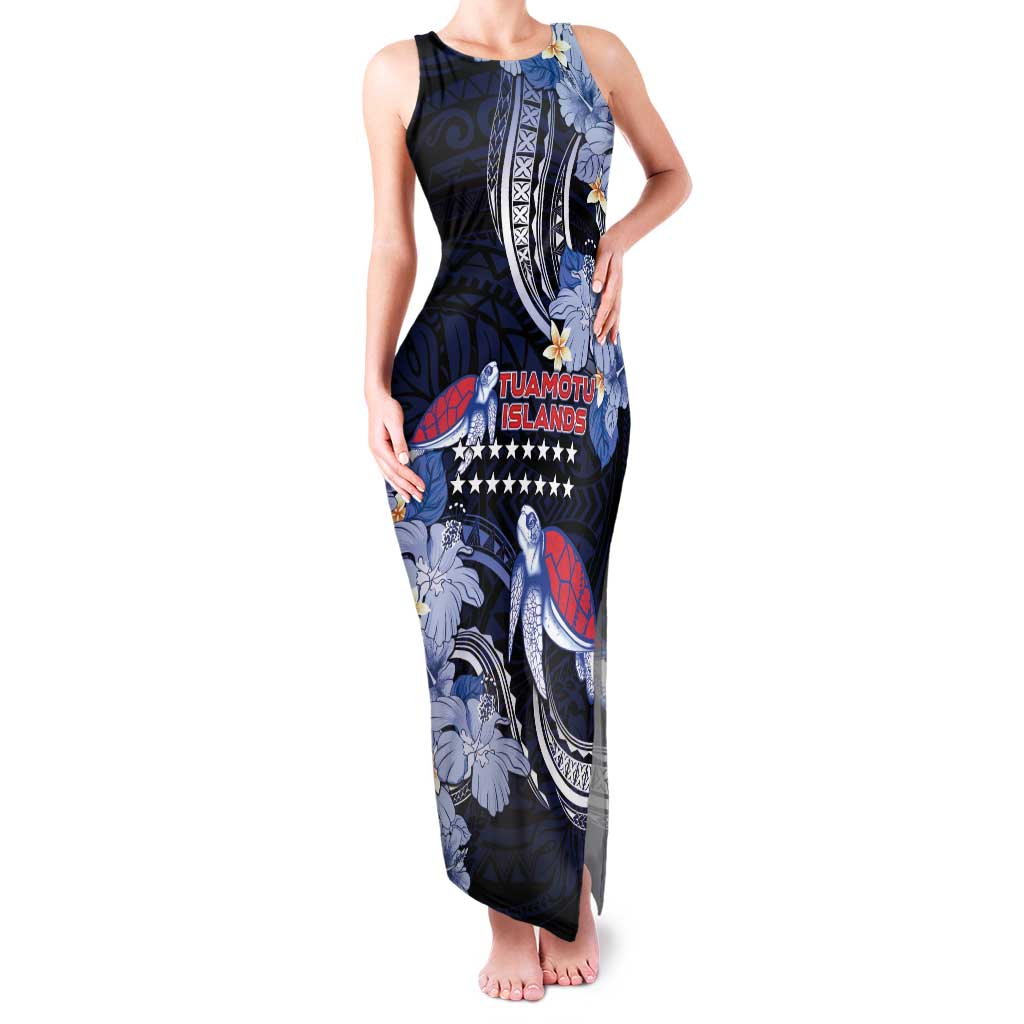 Tuamotu Islands Family Matching Tank Maxi Dress and Hawaiian Shirt Polynesian Pattern With Turtle