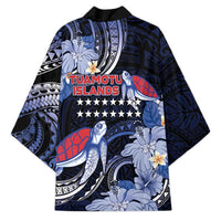 Tuamotu Islands Kimono Polynesian Pattern With Turtle