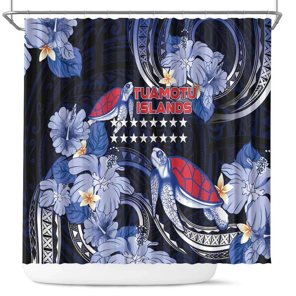 Tuamotu Islands Shower Curtain Polynesian Pattern With Turtle