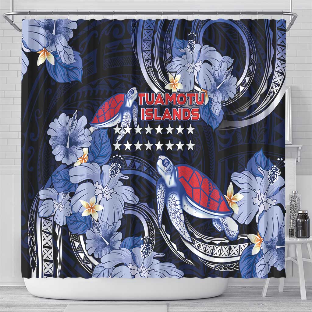 Tuamotu Islands Shower Curtain Polynesian Pattern With Turtle