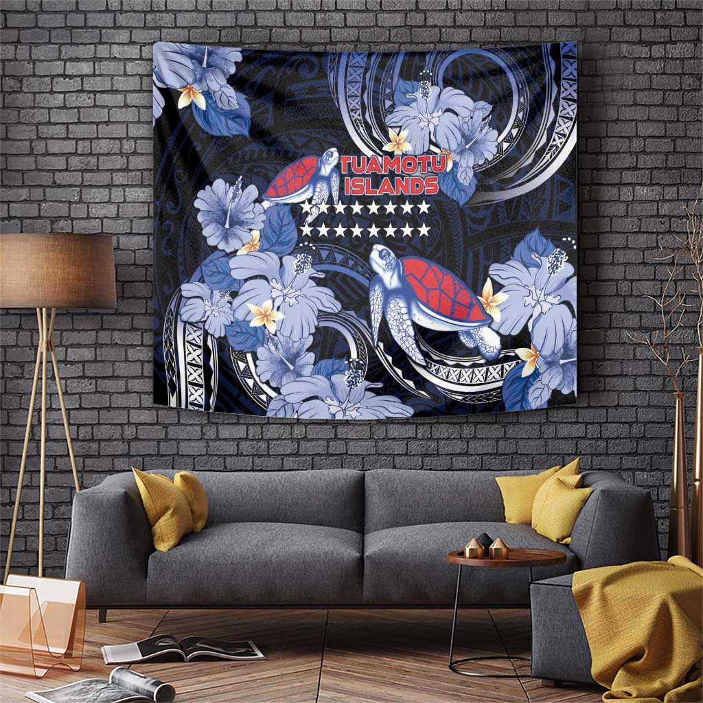 Tuamotu Islands Tapestry Polynesian Pattern With Turtle