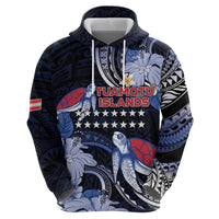 Tuamotu Islands Zip Hoodie Polynesian Pattern With Turtle