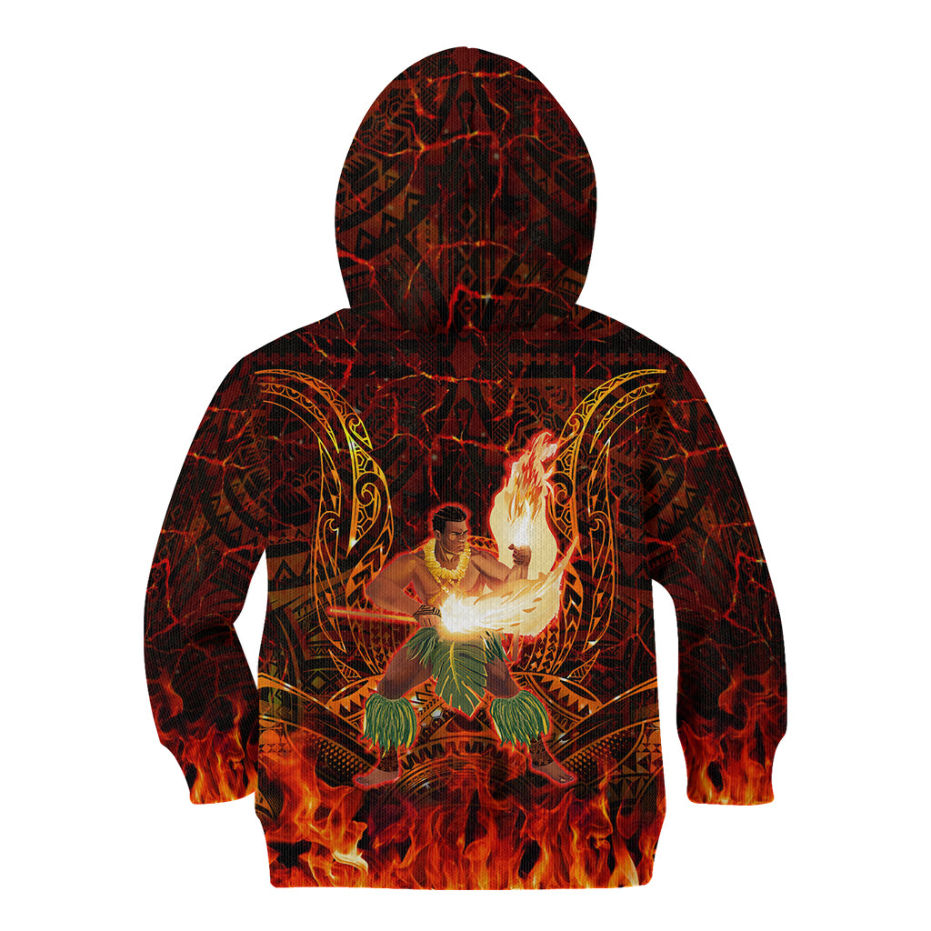 Samoa Siva Afi Festival Kid Hoodie Fire Knife Dancing LT05 - Polynesian Pride