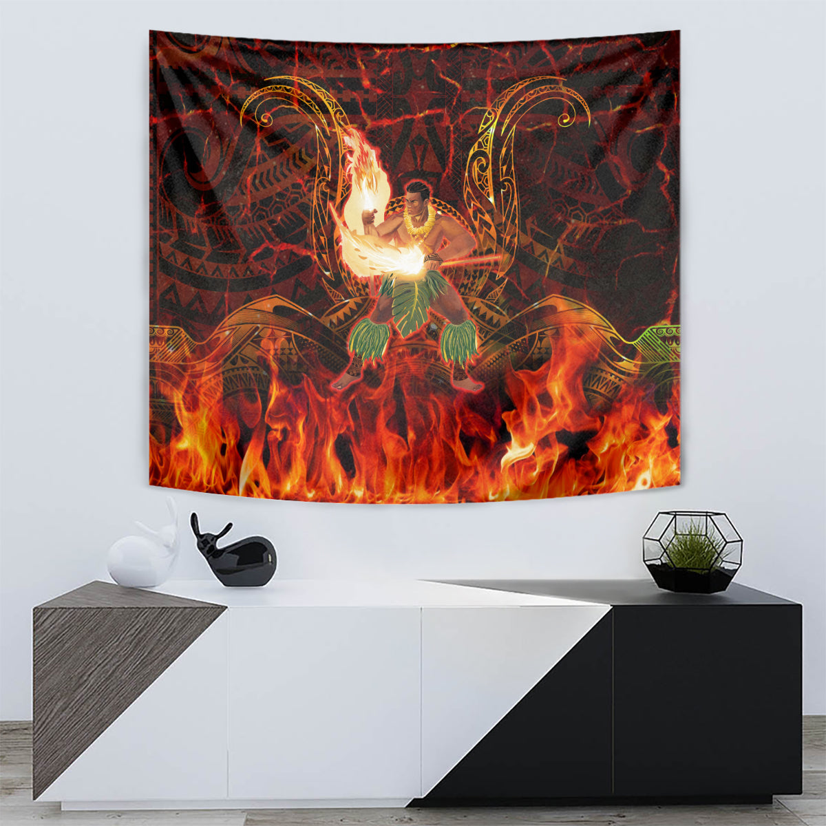 Samoa Siva Afi Festival Tapestry Fire Knife Dancing