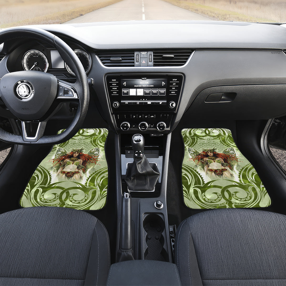 New Zealand Maori Fairy Patupaiarehe Car Mats Polynesian Style LT05 Set 2pcs - Front Red - Polynesian Pride