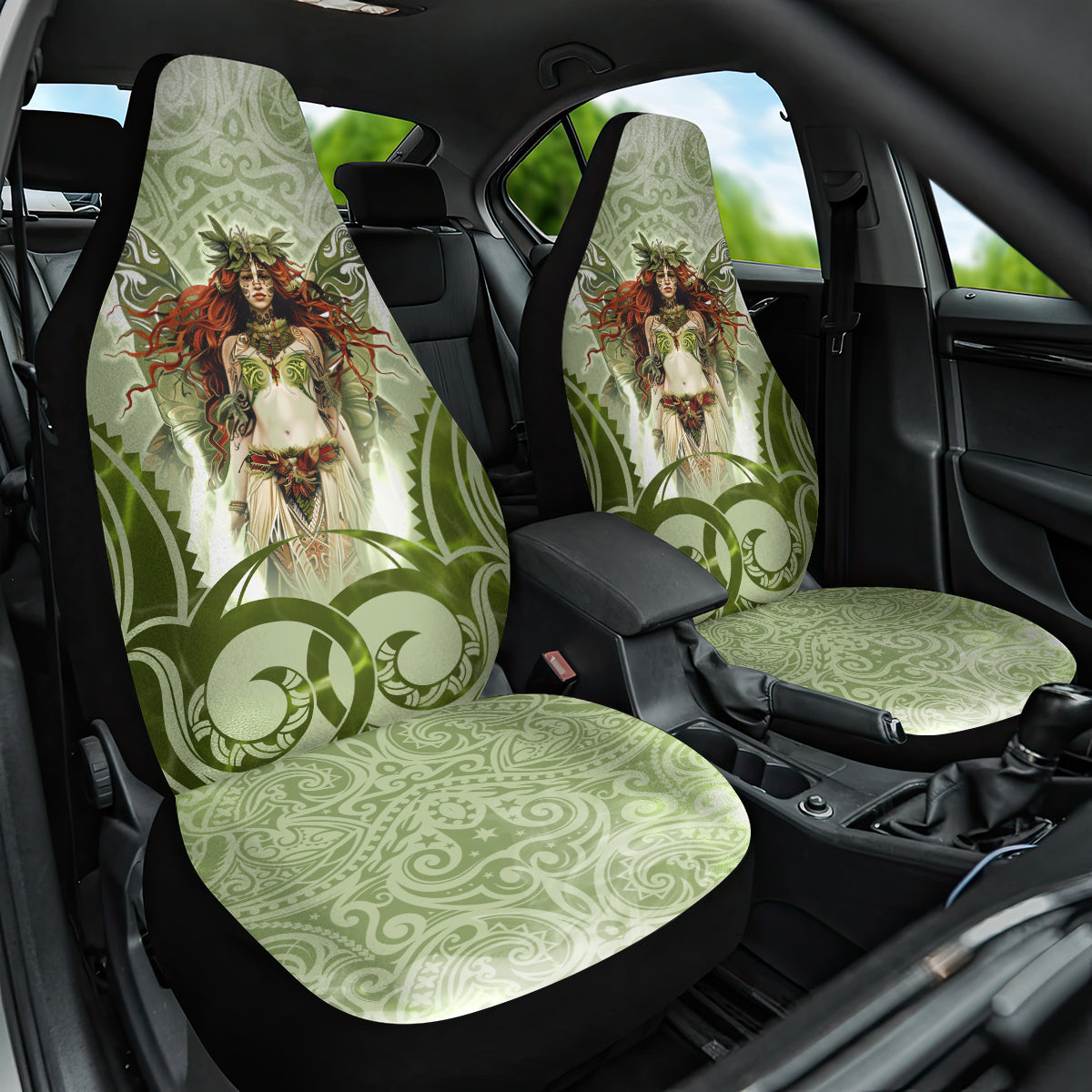 New Zealand Maori Fairy Patupaiarehe Car Seat Cover Polynesian Style LT05 One Size Red - Polynesian Pride