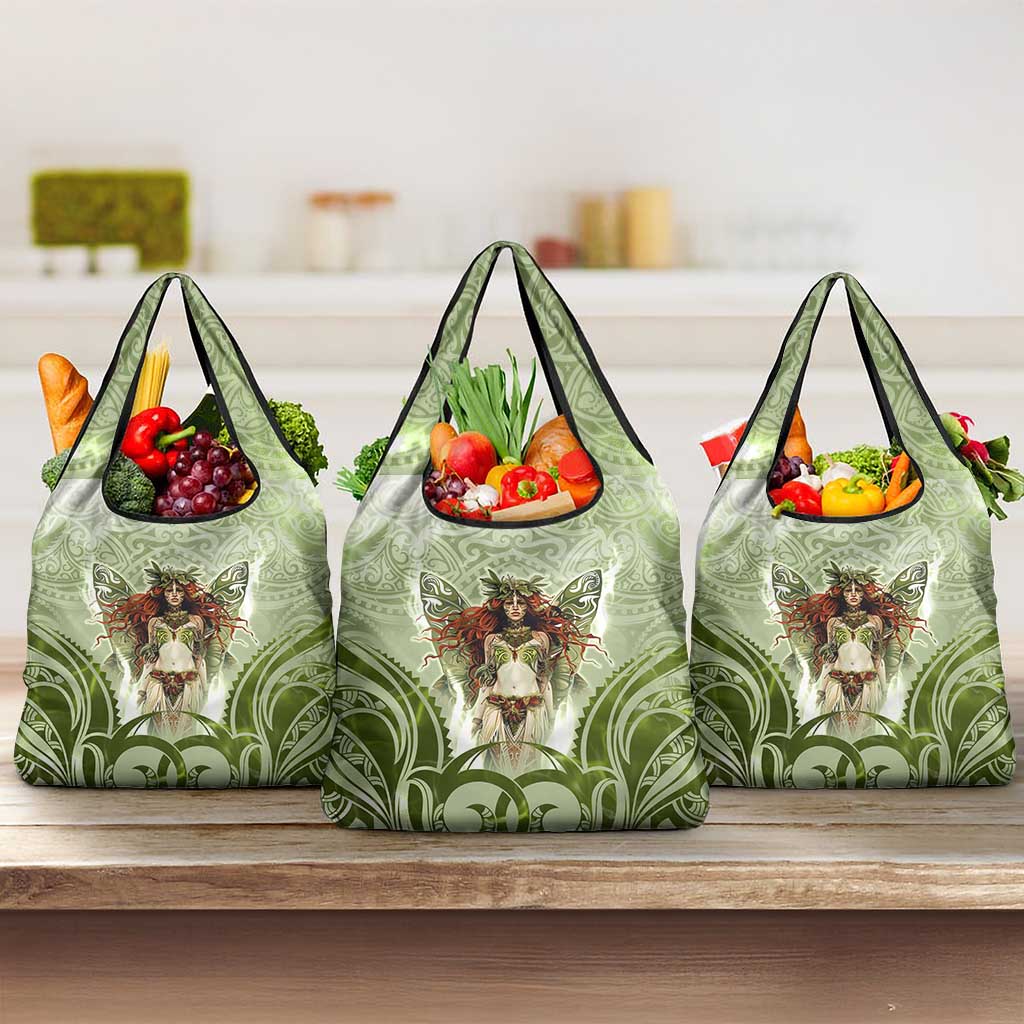 New Zealand Maori Fairy Patupaiarehe Grocery Bag Polynesian Style LT05 3-pack One Size Red - Polynesian Pride