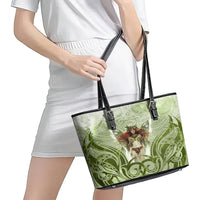 New Zealand Maori Fairy Patupaiarehe Leather Tote Bag Polynesian Style LT05 - Polynesian Pride