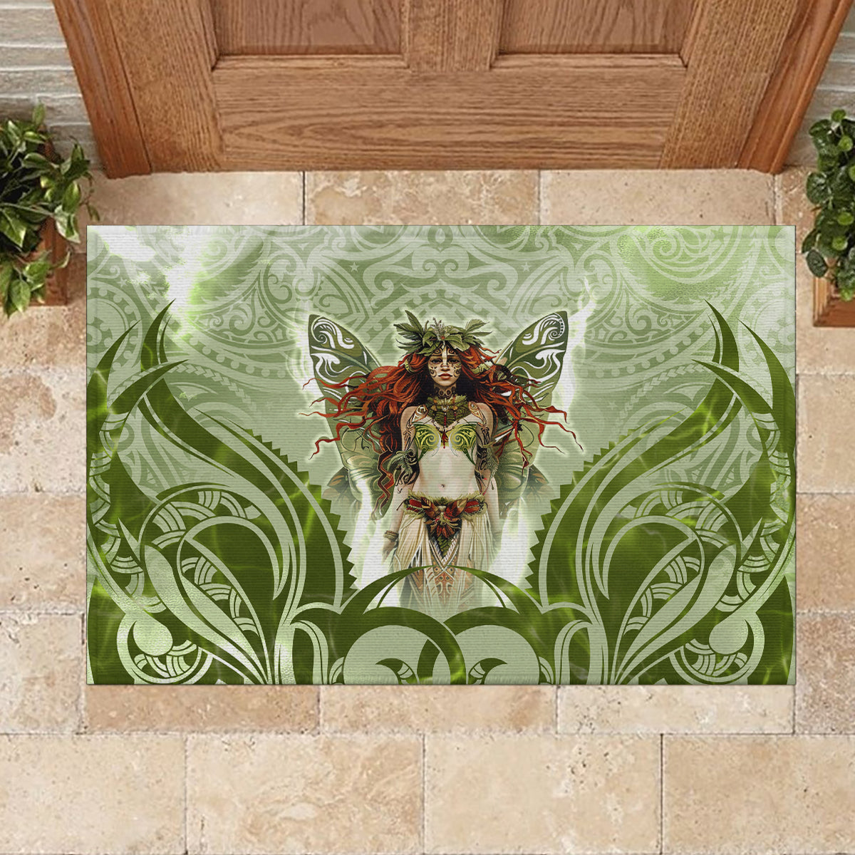 New Zealand Maori Fairy Patupaiarehe Rubber Doormat Polynesian Style LT05 - Polynesian Pride