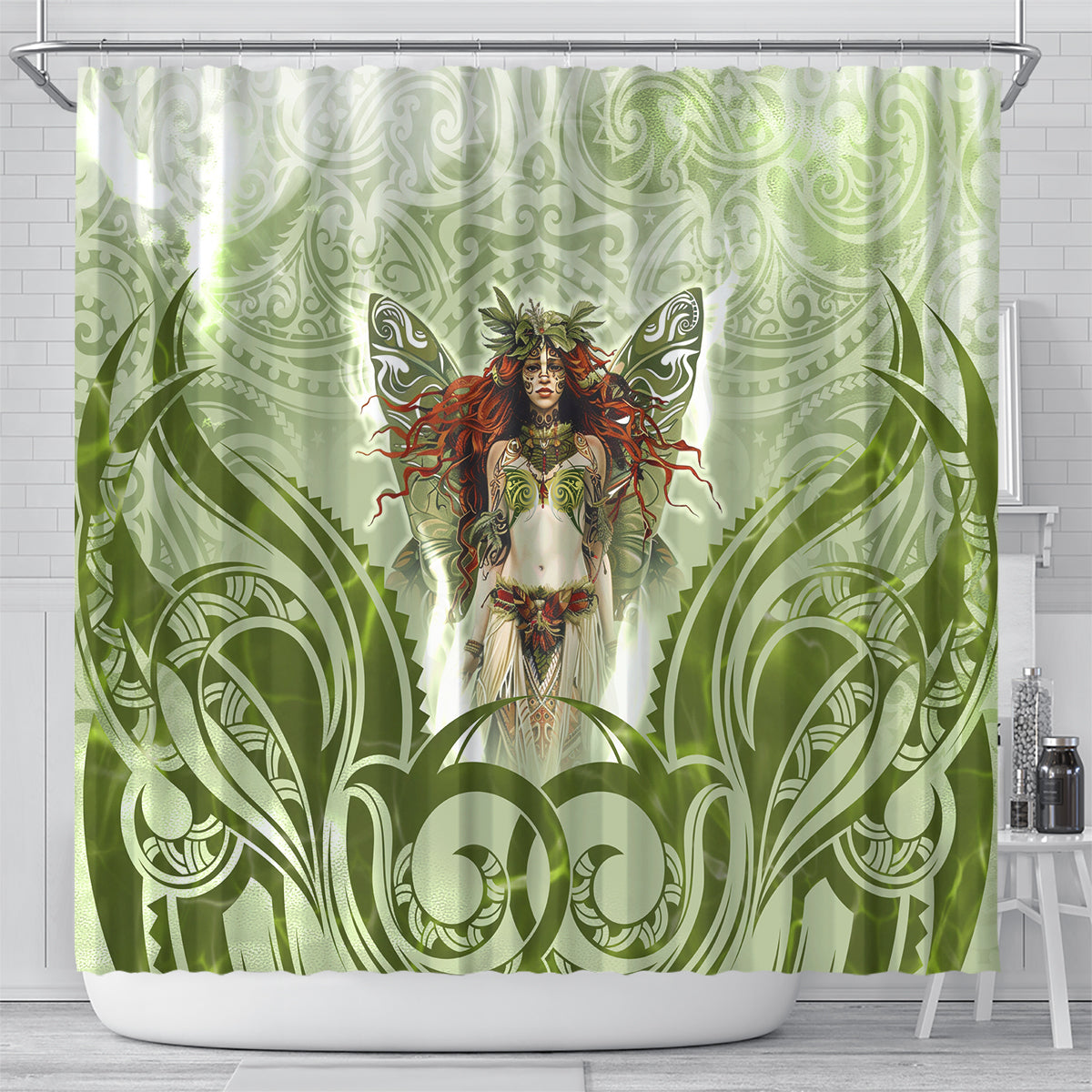 New Zealand Maori Fairy Patupaiarehe Shower Curtain Polynesian Style LT05 - Polynesian Pride