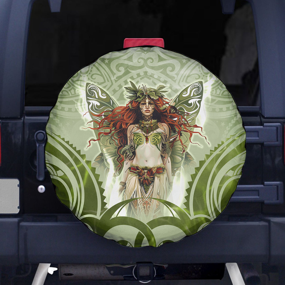 New Zealand Maori Fairy Patupaiarehe Spare Tire Cover Polynesian Style LT05 - Polynesian Pride
