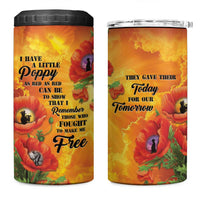 ANZAC Day Red Poppy 4 in 1 Can Cooler Tumbler Honoring The ANZAC Spirit LT05 One Size: 16 oz Orange - Polynesian Pride