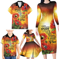 ANZAC Day Red Poppy Family Matching Long Sleeve Bodycon Dress and Hawaiian Shirt Honoring The ANZAC Spirit LT05 - Polynesian Pride