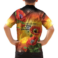 ANZAC Day Red Poppy Family Matching Off Shoulder Short Dress and Hawaiian Shirt Honoring The ANZAC Spirit LT05 - Polynesian Pride