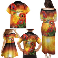 ANZAC Day Red Poppy Family Matching Puletasi and Hawaiian Shirt Honoring The ANZAC Spirit LT05 - Polynesian Pride