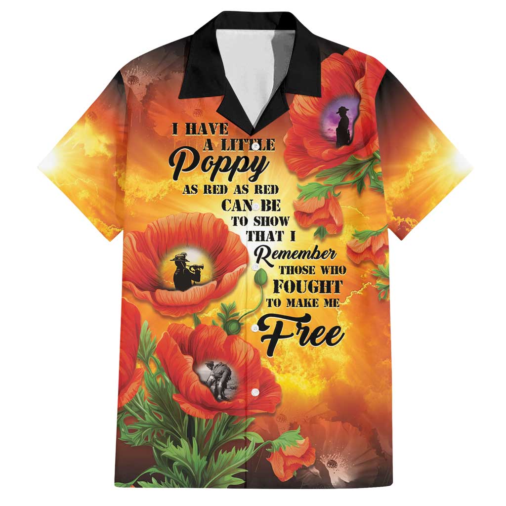 ANZAC Day Red Poppy Family Matching Summer Maxi Dress and Hawaiian Shirt Honoring The ANZAC Spirit LT05 Dad's Shirt - Short Sleeve Orange - Polynesian Pride