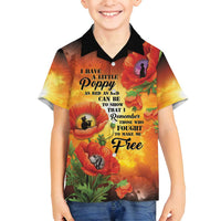 ANZAC Day Red Poppy Family Matching Summer Maxi Dress and Hawaiian Shirt Honoring The ANZAC Spirit LT05 Son's Shirt Orange - Polynesian Pride
