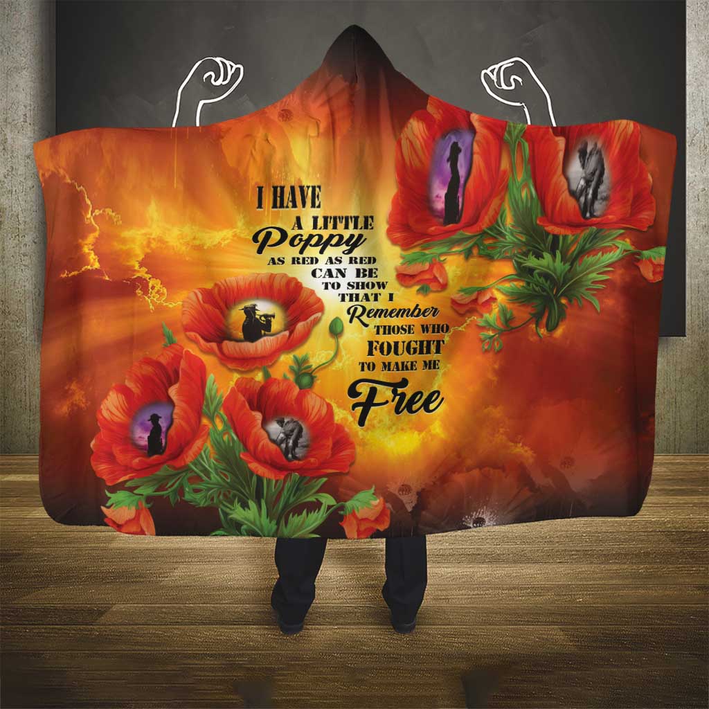 ANZAC Day Red Poppy Hooded Blanket Honoring The ANZAC Spirit LT05 - Polynesian Pride