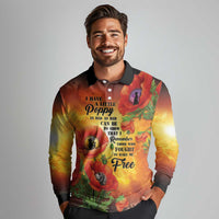ANZAC Day Red Poppy Long Sleeve Polo Shirt Honoring The ANZAC Spirit LT05 - Polynesian Pride