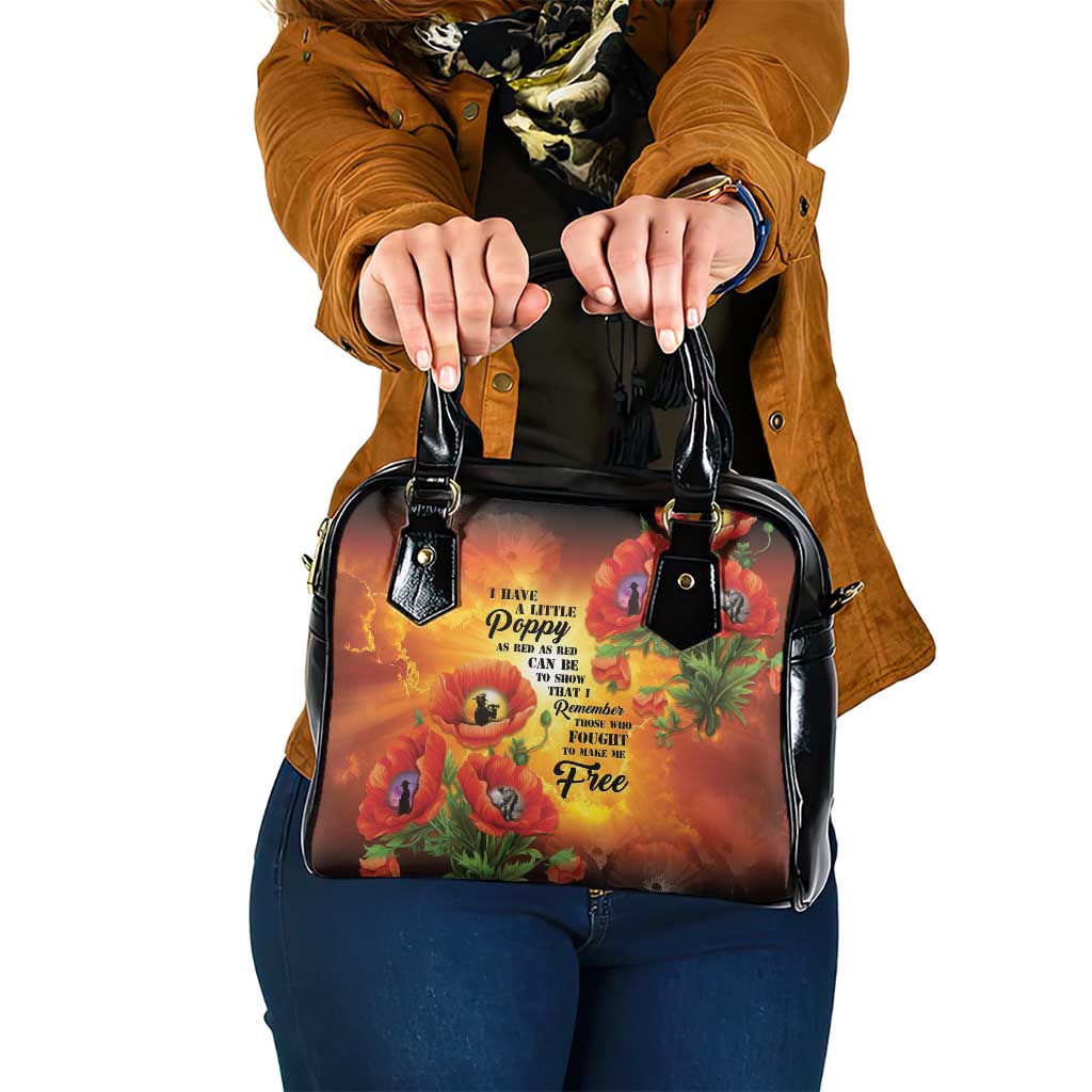 ANZAC Day Red Poppy Shoulder Handbag Honoring The ANZAC Spirit