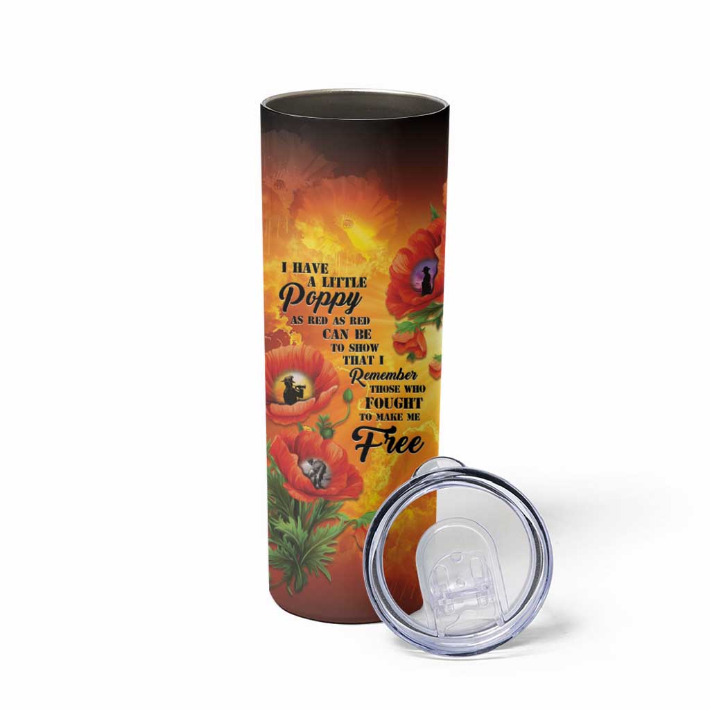 ANZAC Day Red Poppy Skinny Tumbler Honoring The ANZAC Spirit LT05 - Polynesian Pride