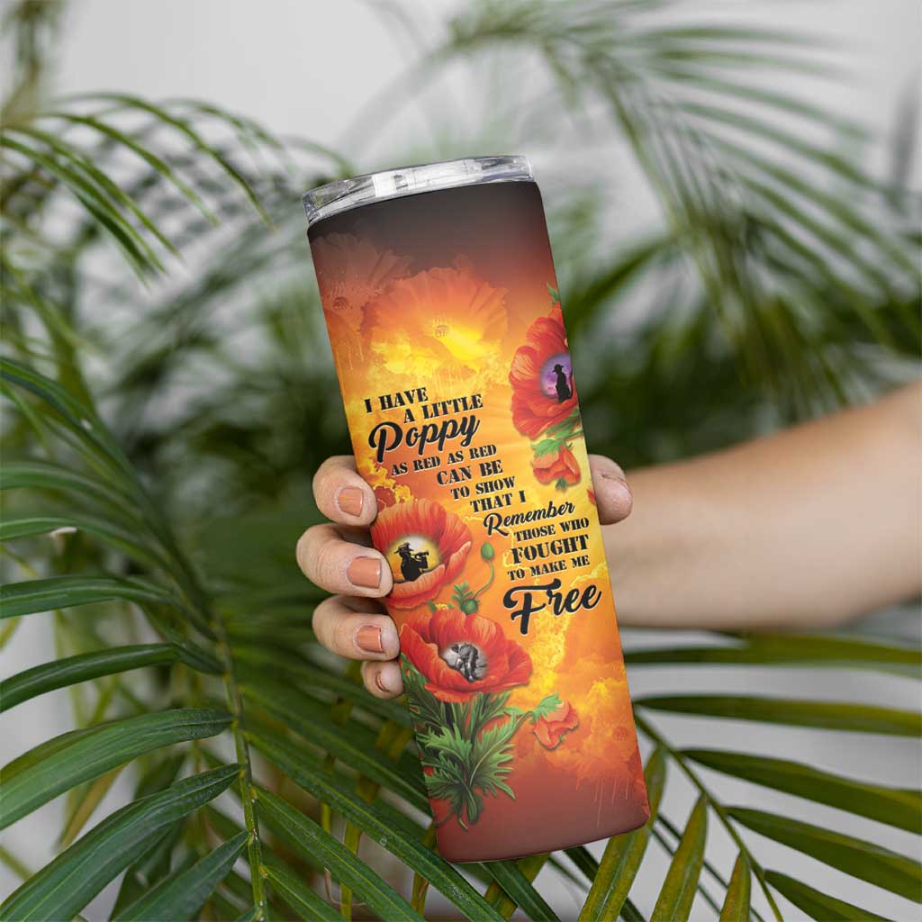 ANZAC Day Red Poppy Skinny Tumbler Honoring The ANZAC Spirit LT05 - Polynesian Pride