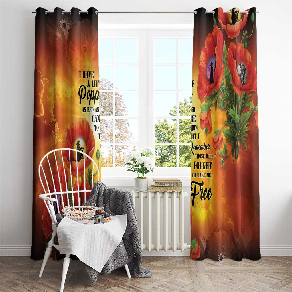 ANZAC Day Red Poppy Window Curtain Honoring The ANZAC Spirit