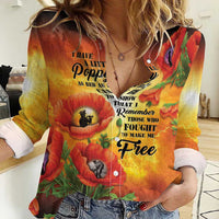 ANZAC Day Red Poppy Women Casual Shirt Honoring The ANZAC Spirit LT05 Female Orange - Polynesian Pride