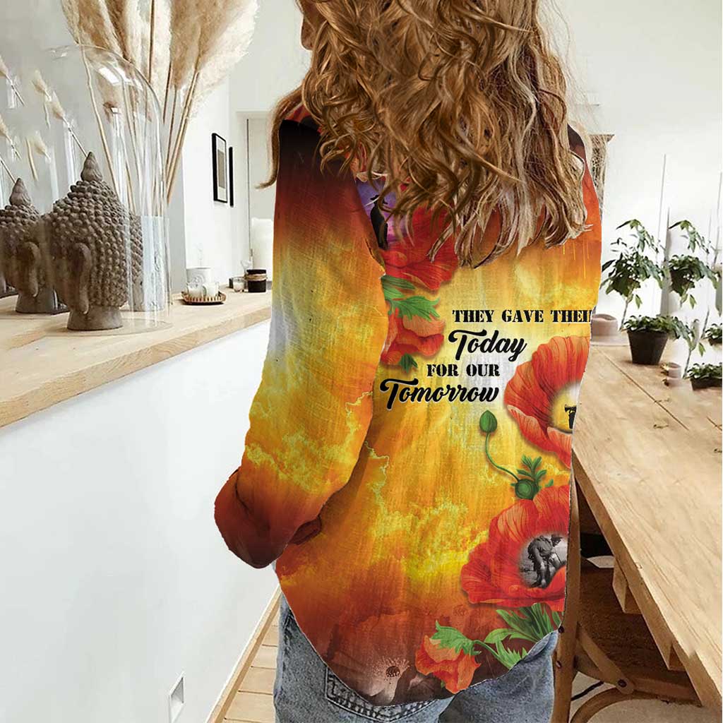ANZAC Day Red Poppy Women Casual Shirt Honoring The ANZAC Spirit LT05 - Polynesian Pride