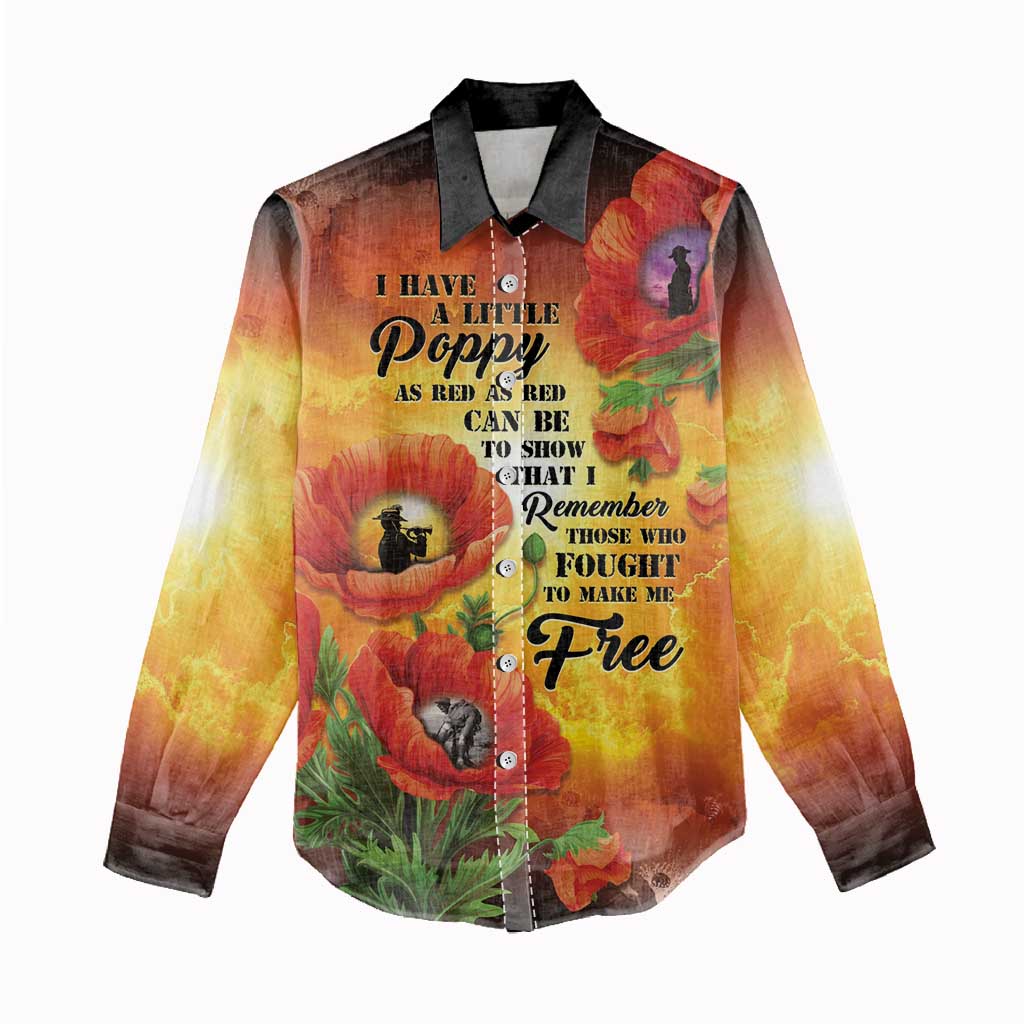 ANZAC Day Red Poppy Women Casual Shirt Honoring The ANZAC Spirit LT05 - Polynesian Pride