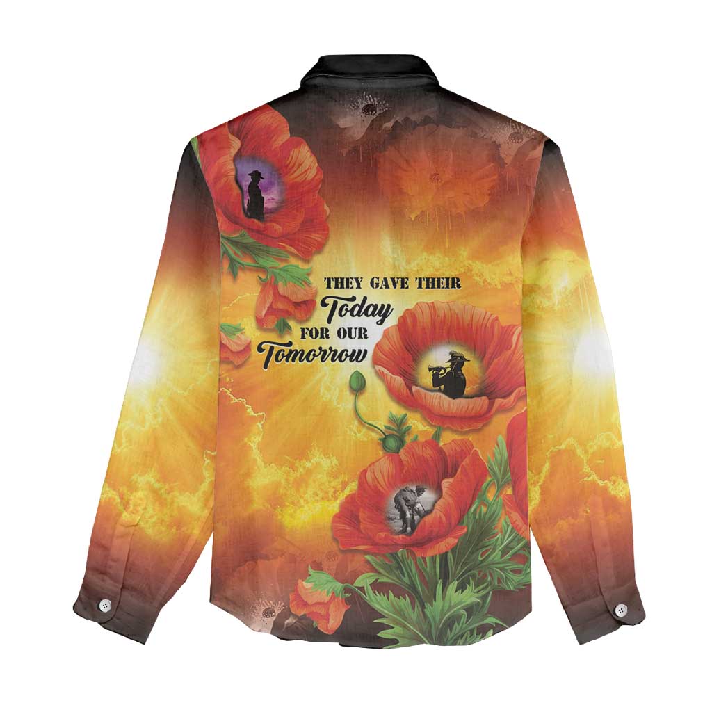ANZAC Day Red Poppy Women Casual Shirt Honoring The ANZAC Spirit LT05 - Polynesian Pride