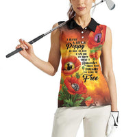 ANZAC Day Red Poppy Women Sleeveless Polo Shirt Honoring The ANZAC Spirit LT05 - Polynesian Pride