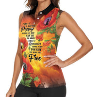 ANZAC Day Red Poppy Women Sleeveless Polo Shirt Honoring The ANZAC Spirit LT05 - Polynesian Pride