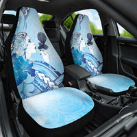 Aotearoa Maori Wahine Car Seat Cover Fantail Bird Blue Gold Marble LT05 One Size Blue - Polynesian Pride