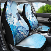 Aotearoa Maori Wahine Car Seat Cover Fantail Bird Blue Gold Marble LT05 - Polynesian Pride
