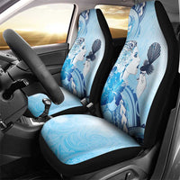 Aotearoa Maori Wahine Car Seat Cover Fantail Bird Blue Gold Marble LT05 - Polynesian Pride