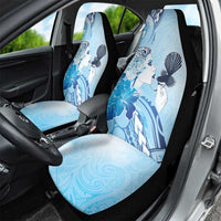 Aotearoa Maori Wahine Car Seat Cover Fantail Bird Blue Gold Marble LT05 - Polynesian Pride