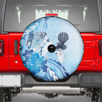 Aotearoa Maori Wahine Spare Tire Cover Fantail Bird Blue Gold Marble LT05 - Polynesian Pride