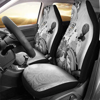 Aotearoa Maori Wahine Car Seat Cover Fantail Bird Black Gold Marble LT05 - Polynesian Pride